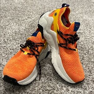 Holo Footwear Women's Oro Knit Orange Textile Lace-Up Sneakers